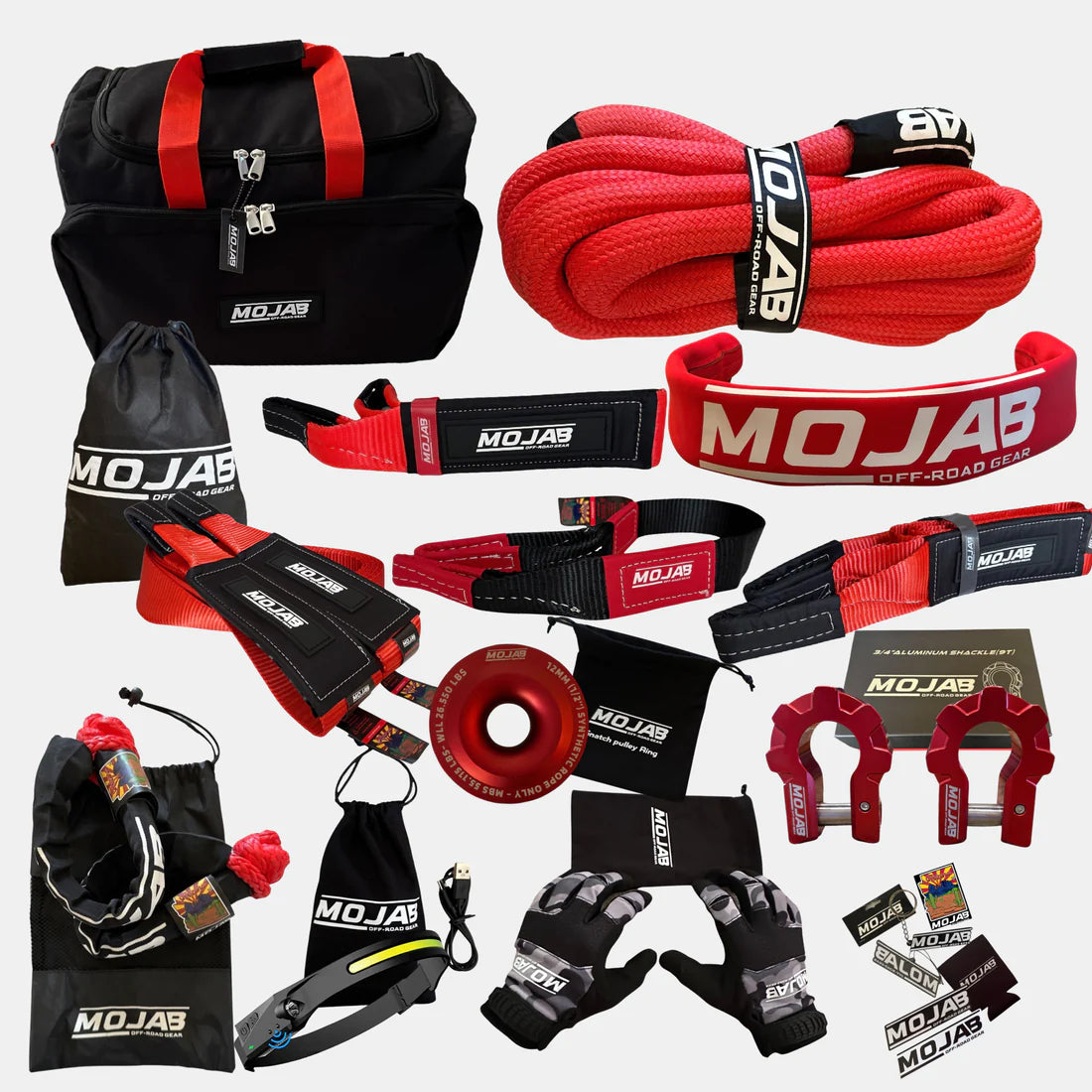 MOJAB OFFROAD Extreme Recovery Kit (14 items + 9 storage bags + 4 Velcro tapes) *Lifetime Warranty