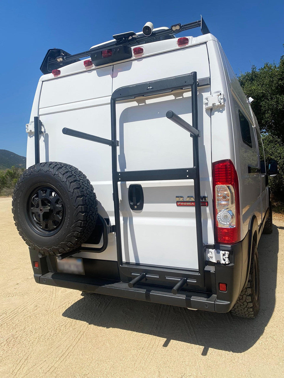 Aluminess Promaster Rear Door Box and Bike Rack Carrier - Passenger Side