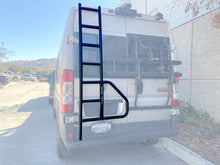 Aluminess High Roof Rear Door Ladder with Tire/Box Carrier Combo